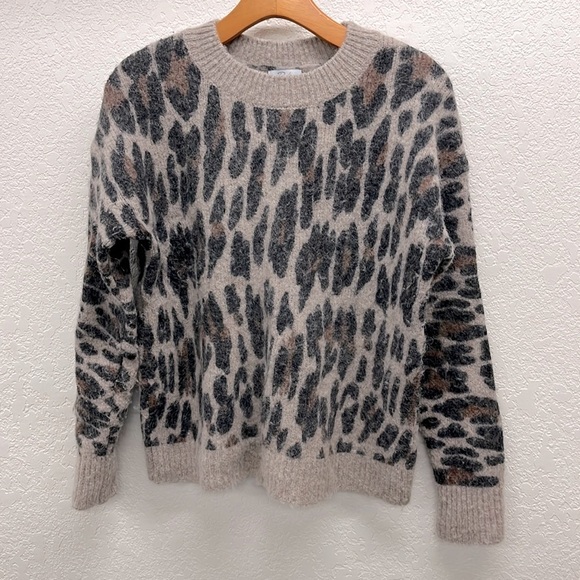 Rails Lana Leopard Print Sweater S Wool Alpaca Blend - Picture 2 of 5